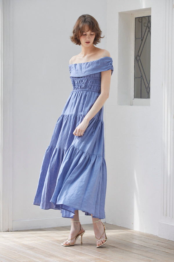 Luna Linen Dress <br> -BLU-