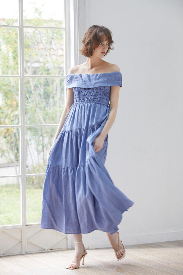 Luna Linen Dress <br> -BLU-