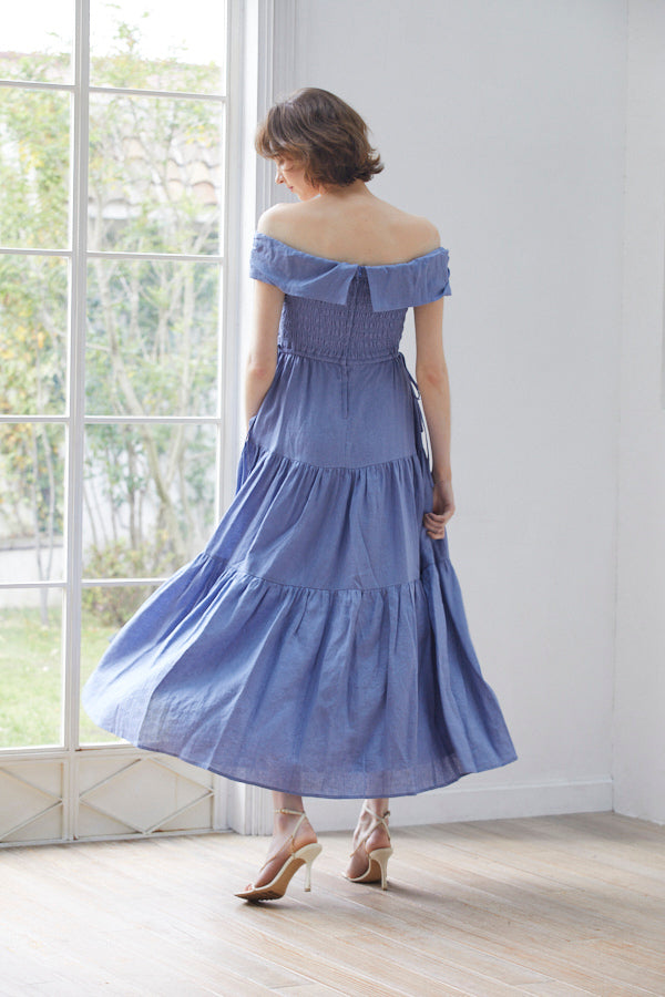 Luna Linen Dress <br> -BLU-