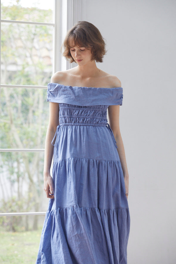 Luna Linen Dress <br> -BLU-