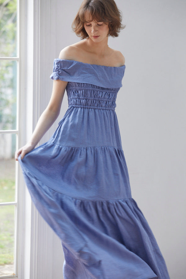 Luna Linen Dress <br> -BLU-