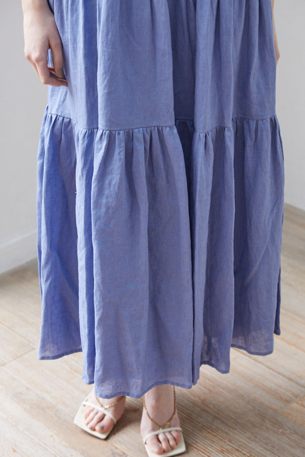 Luna Linen Dress <br> -BLU-