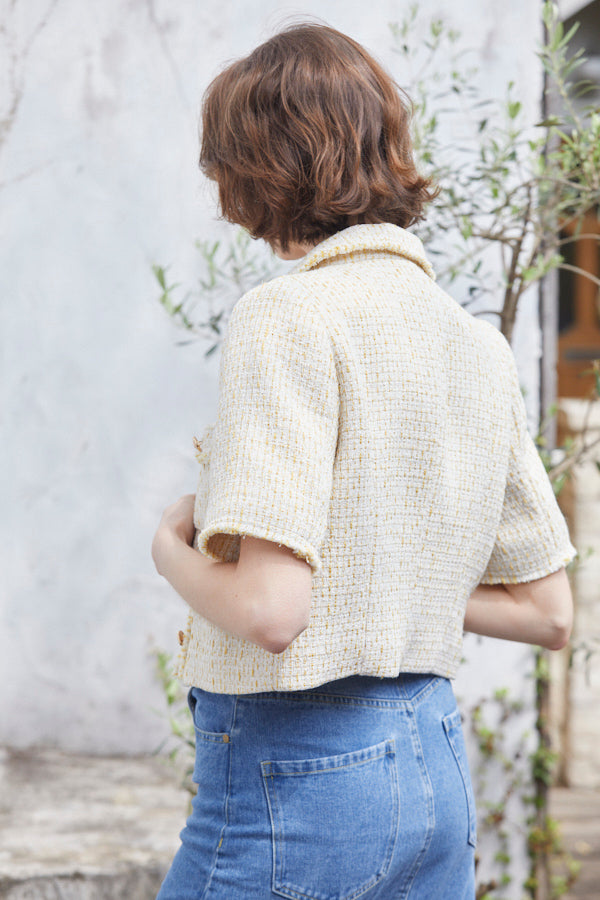 Caroline Tweed Jacket <br> -YEL-