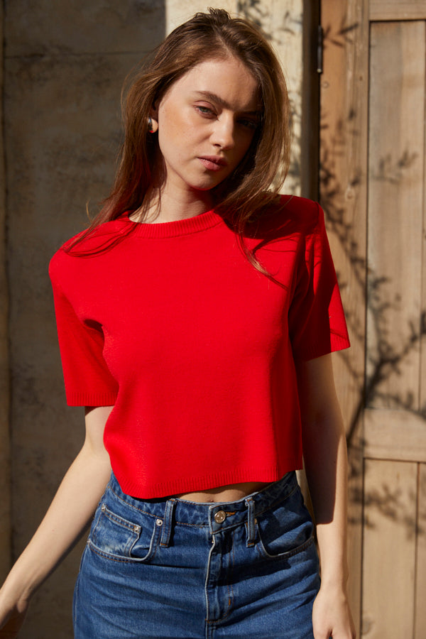 Melanie Open Back Top <br> -RED-