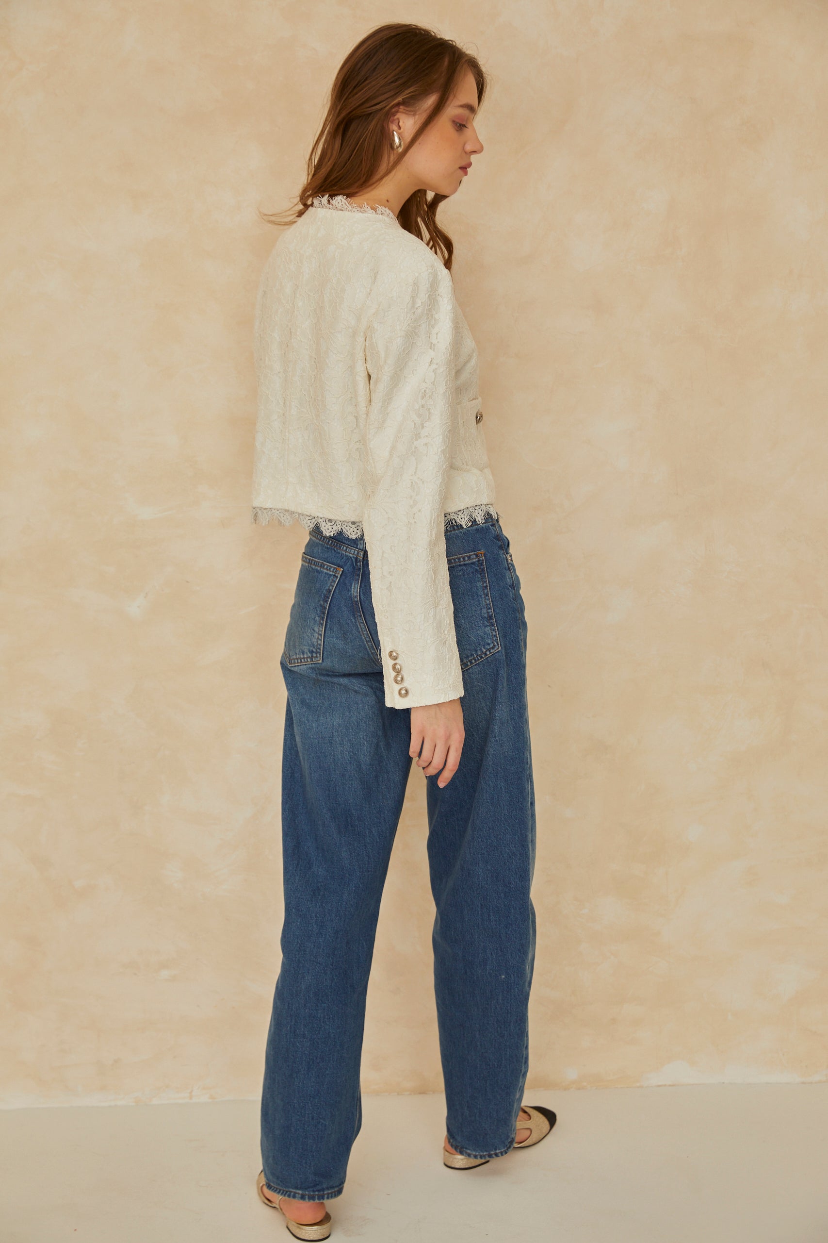 Carina Lace Jacket <br> -WHT-