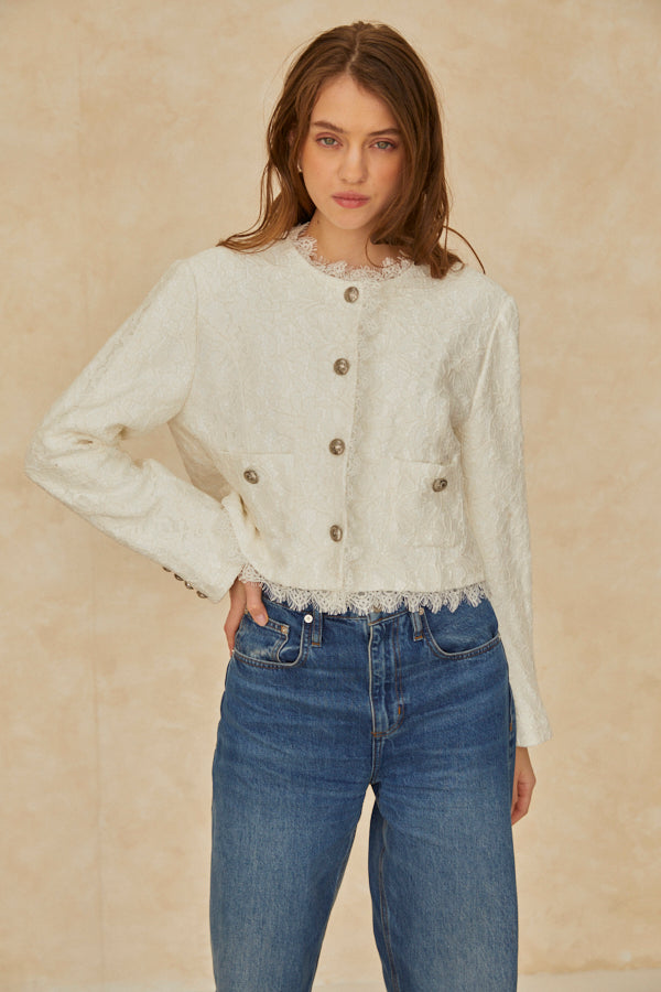 Carina Lace Jacket <br> -WHT-