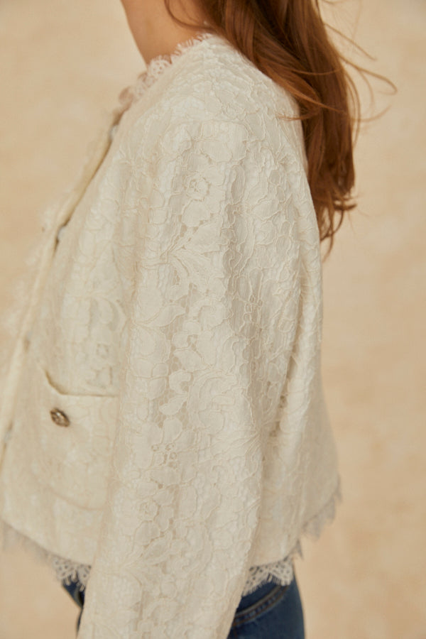 Carina Lace Jacket <br> -WHT-