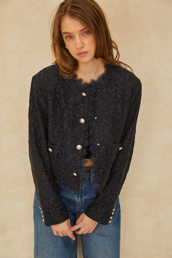 Carina Lace Jacket <br> -NVY-