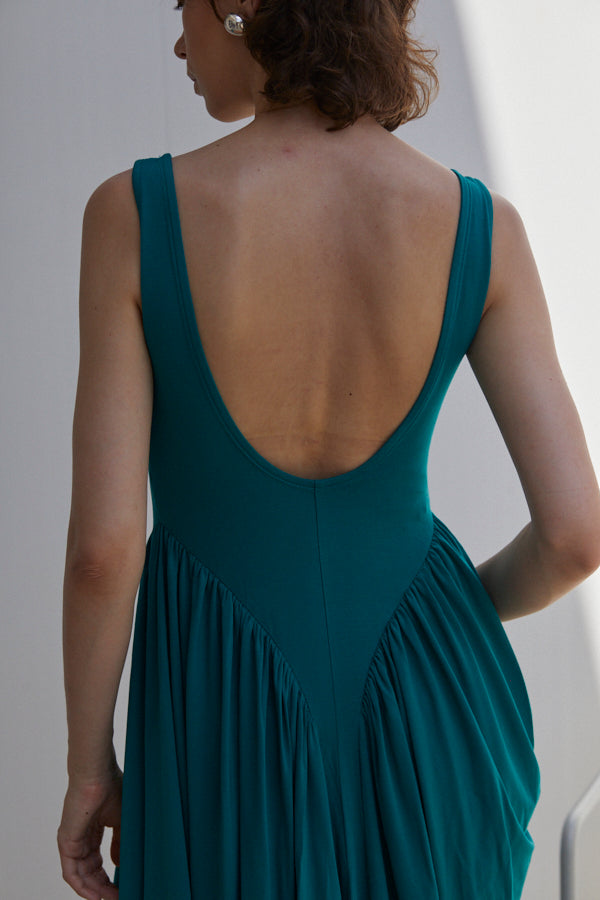 Vera Open Back Dress  <br> -GRN-