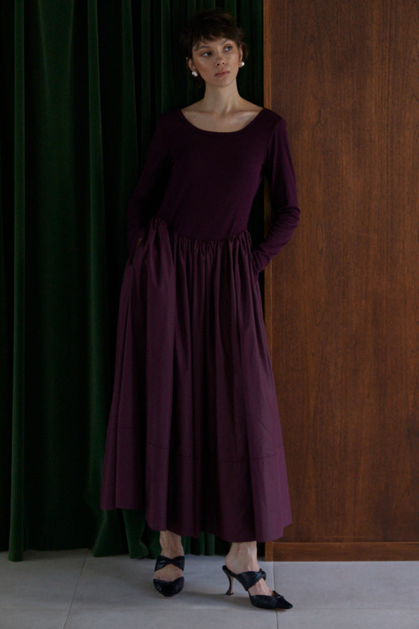 Adeline Open-back Dress  <br> -Deep.Wine-