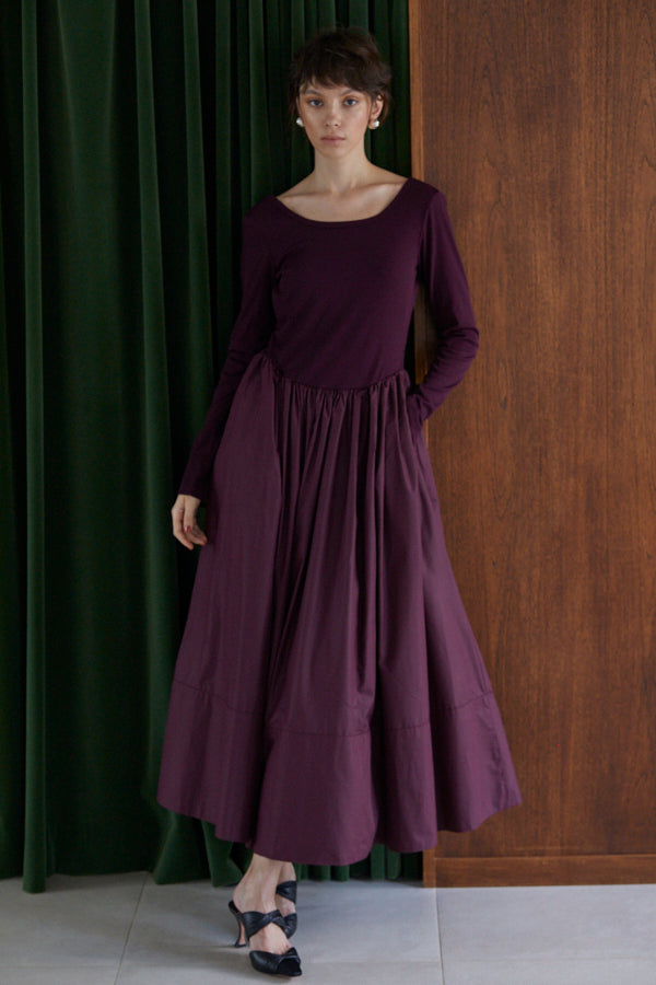 Adeline Open-back Dress  <br> -Deep.Wine-