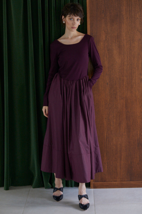 Adeline Open-back Dress  <br> -Deep.Wine-