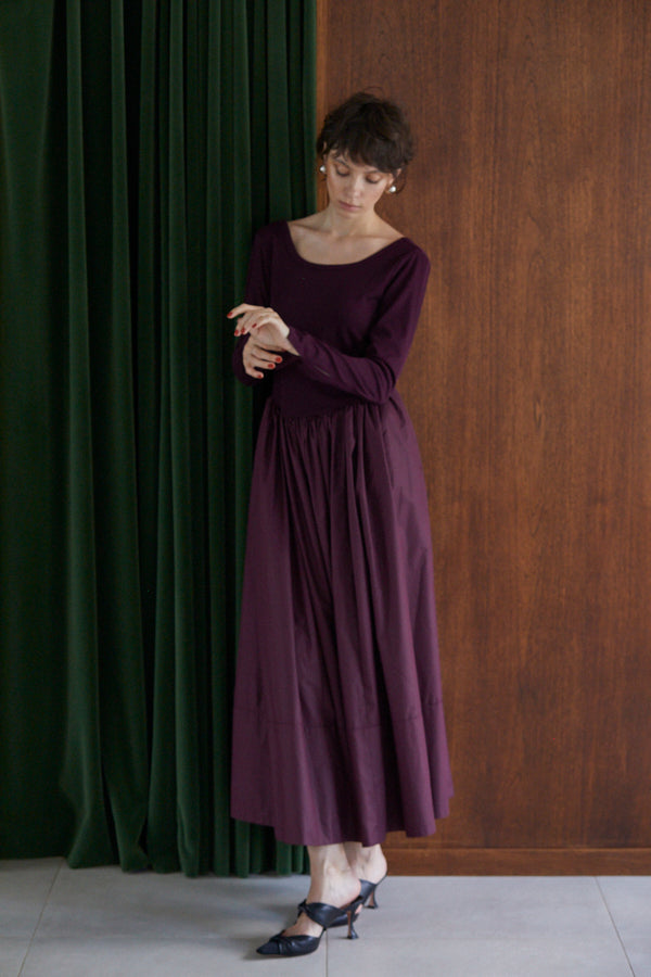 Adeline Open-back Dress  <br> -Deep.Wine-