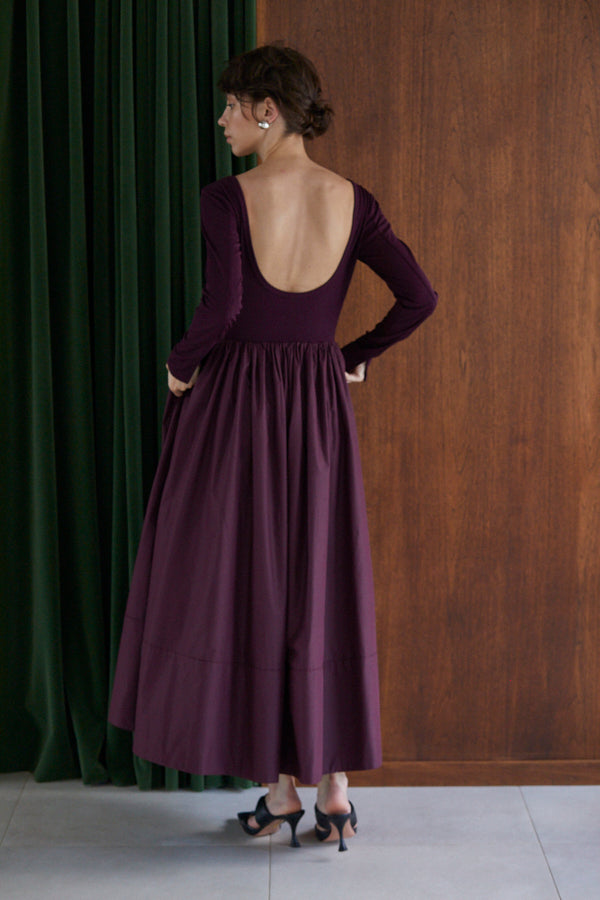 Adeline Open-back Dress  <br> -Deep.Wine-