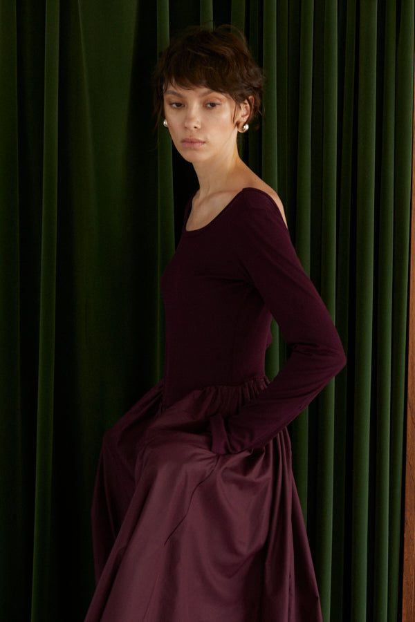 Adeline Open-back Dress  <br> -Deep.Wine-