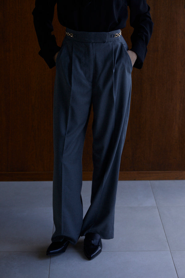 Ciara Semi-wide Pants  <br> -GRY-