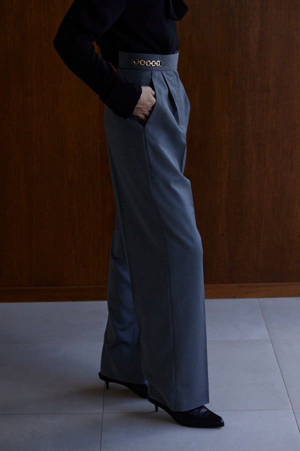 Ciara Semi-wide Pants  <br> -GRY-