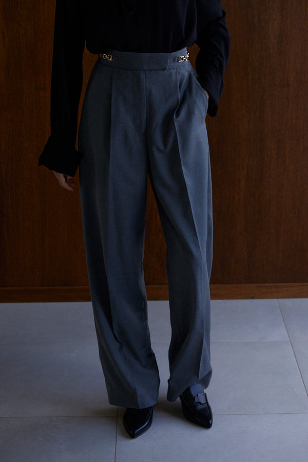 Ciara Semi-wide Pants  <br> -GRY-