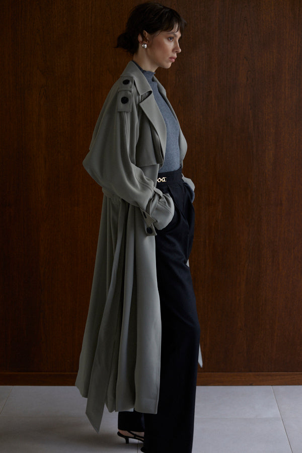 Elsa Trench Coat <br>-SAGE-