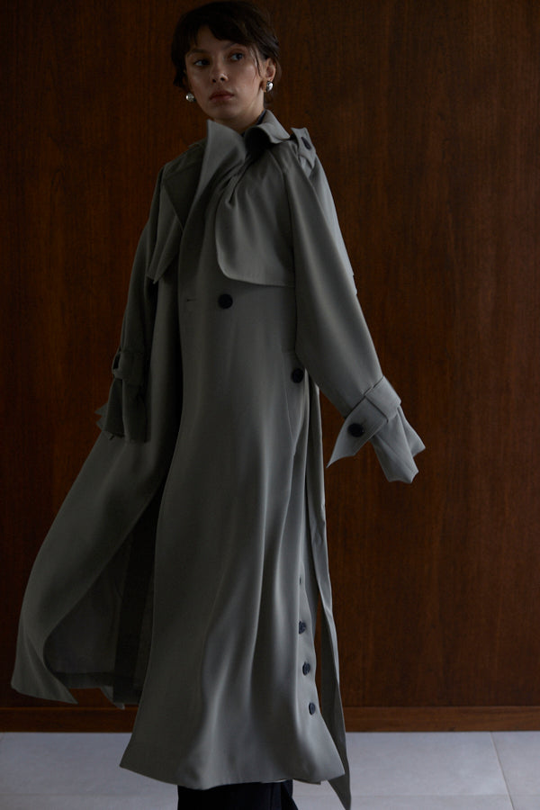 Elsa Trench Coat <br>-SAGE-