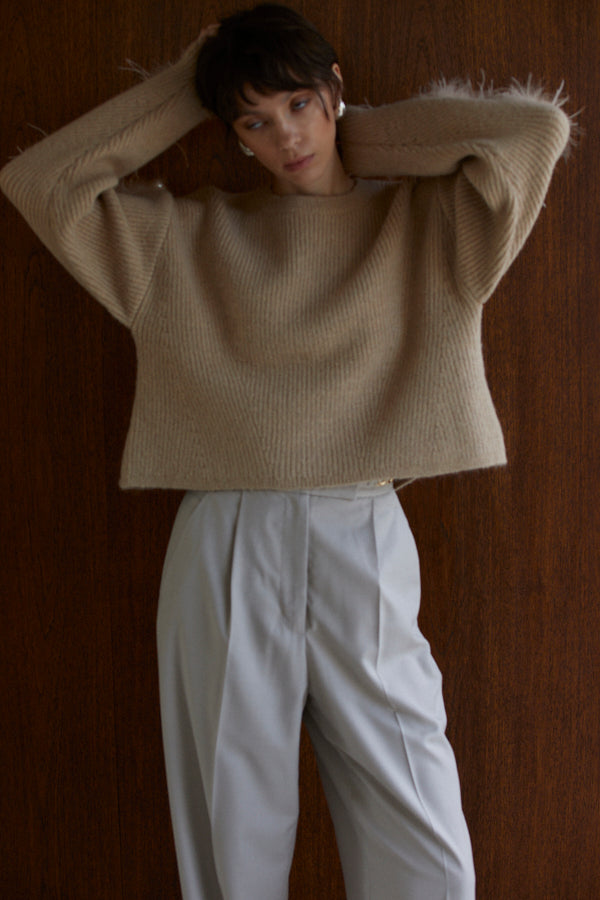 Adona Feather Knit Pullover <br> -BEG-