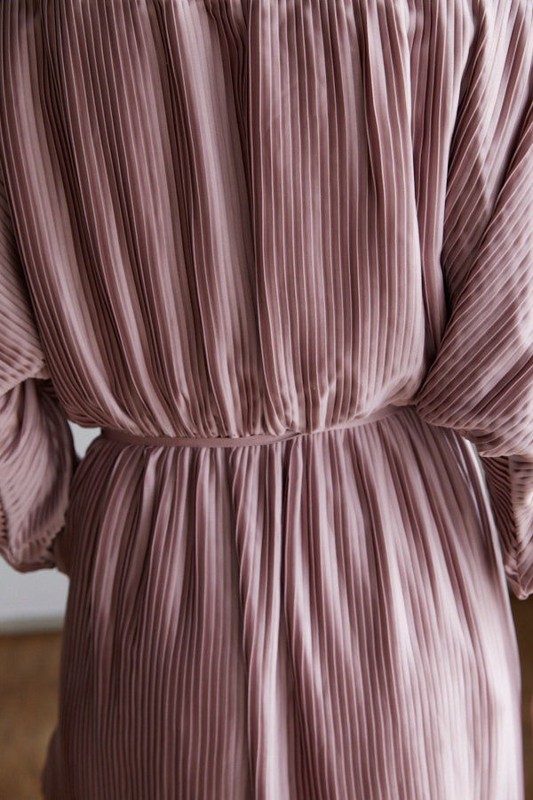 Isabel Pleated Dress <br> -Mauve PNK-