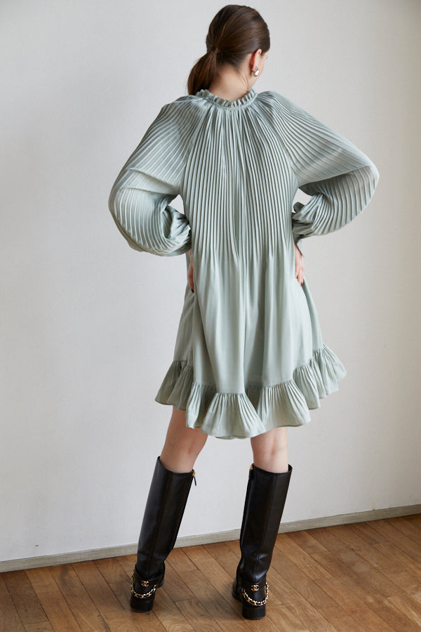 Marion Pleated Dress <br> -Mint-