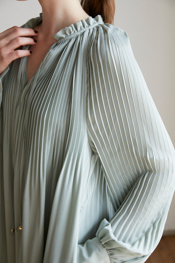 Marion Pleated Dress <br> -Mint-