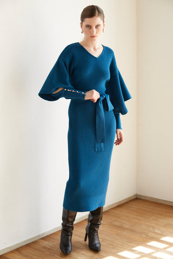 Margot Open Sleeve Knit Dress  <br> -BLU-