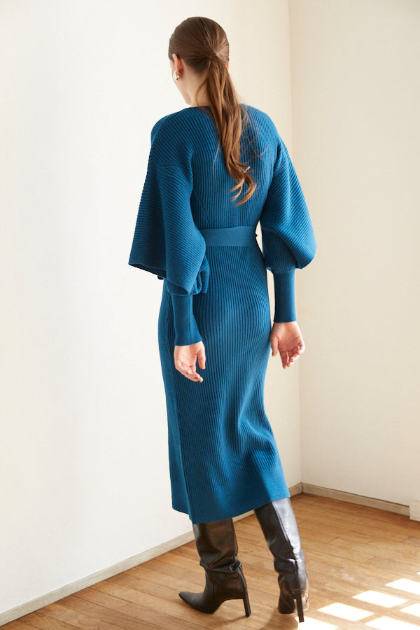 Margot Open Sleeve Knit Dress  <br> -BLU-