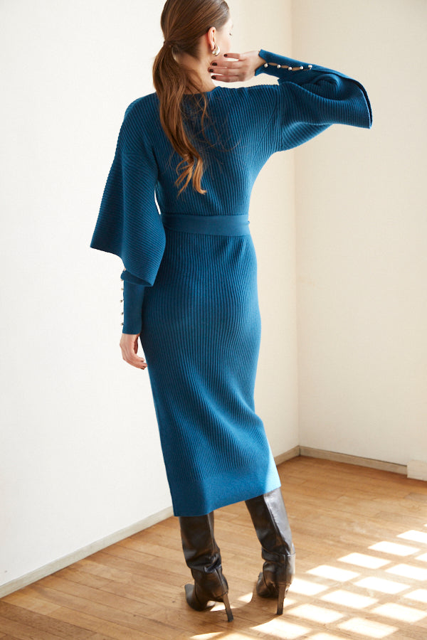 Margot Open Sleeve Knit Dress  <br> -BLU-