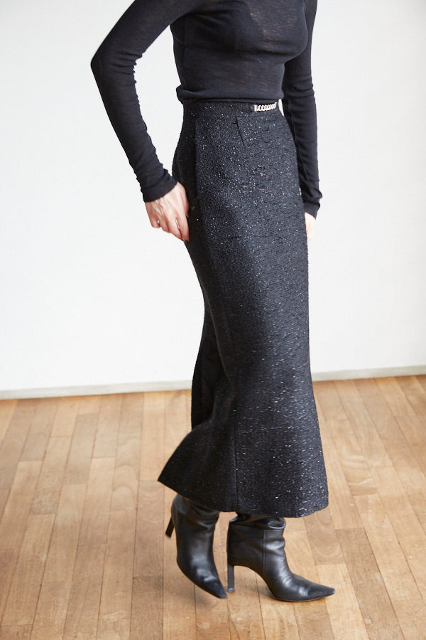 Julietta Tweed Long Skirt <br> -BLK-