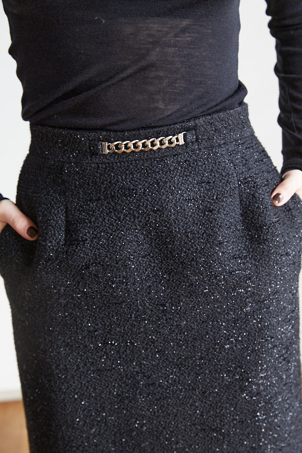 Julietta Tweed Long Skirt <br> -BLK-