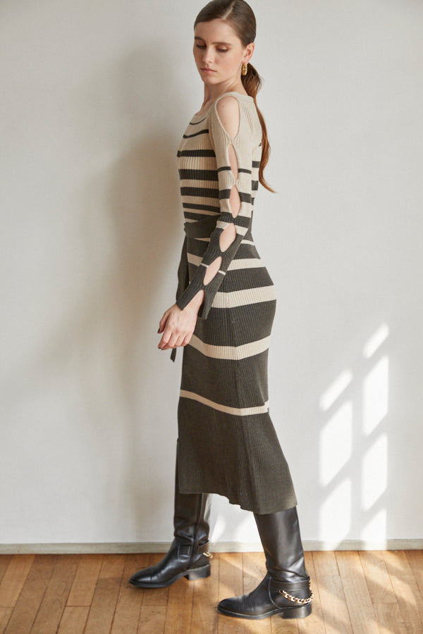 On My Way Long Dress <br>  -BEG border-