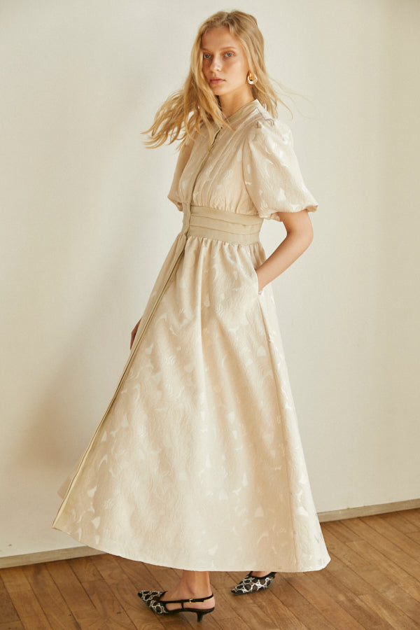 Sophie Jacquard Long Dress  <br> -L.BGE-