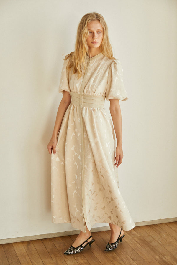 Sophie Jacquard Long Dress  <br> -L.BGE-