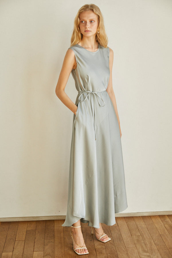 Ella Satin Long Dress <br> -Mint-