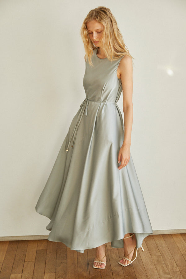 Ella Satin Long Dress <br> -Mint-