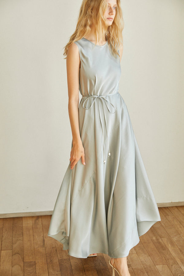 Ella Satin Long Dress <br> -Mint-