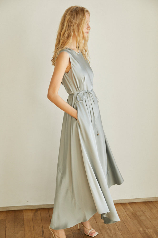 Ella Satin Long Dress <br> -Mint-