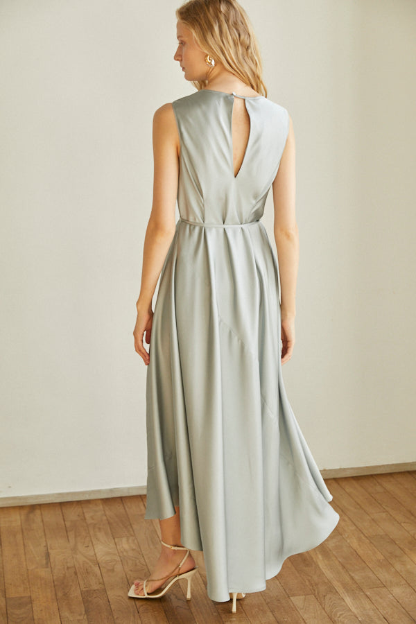 Ella Satin Long Dress <br> -Mint-