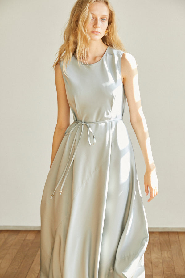 Ella Satin Long Dress <br> -Mint-