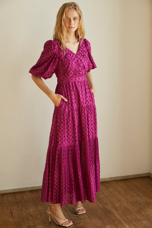 Eliana Lace Dress <br> -Magenta-