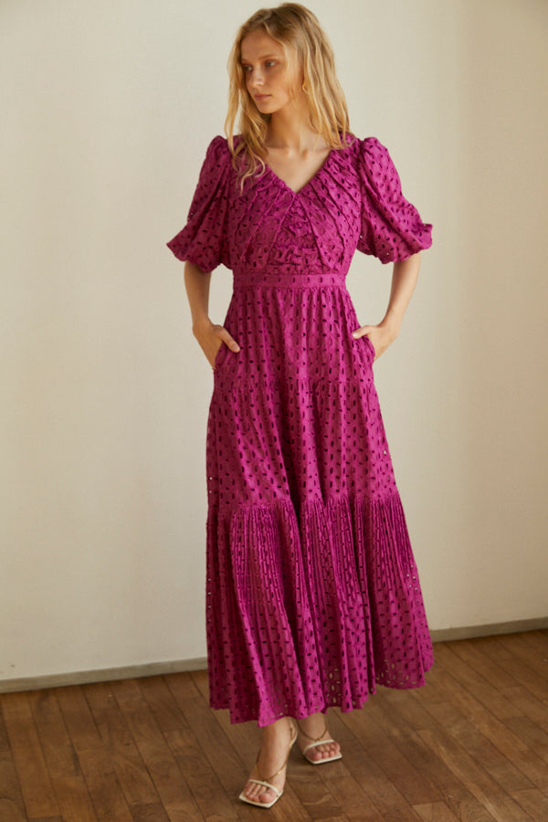 Eliana Lace Dress <br> -Magenta-