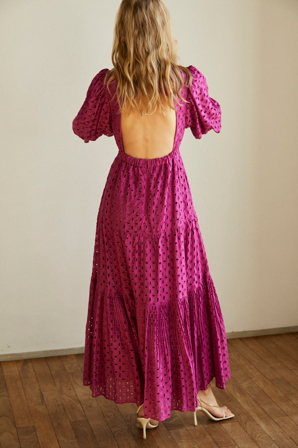 Eliana Lace Dress <br> -Magenta-