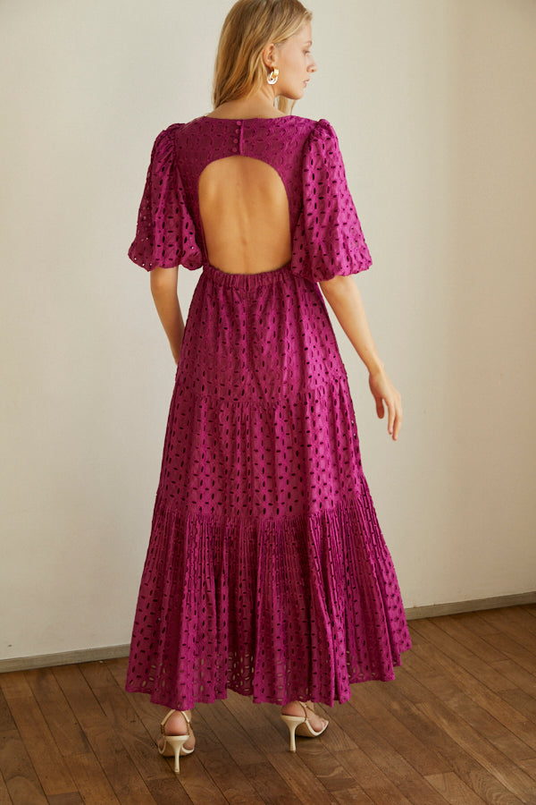 Eliana Lace Dress <br> -Magenta-