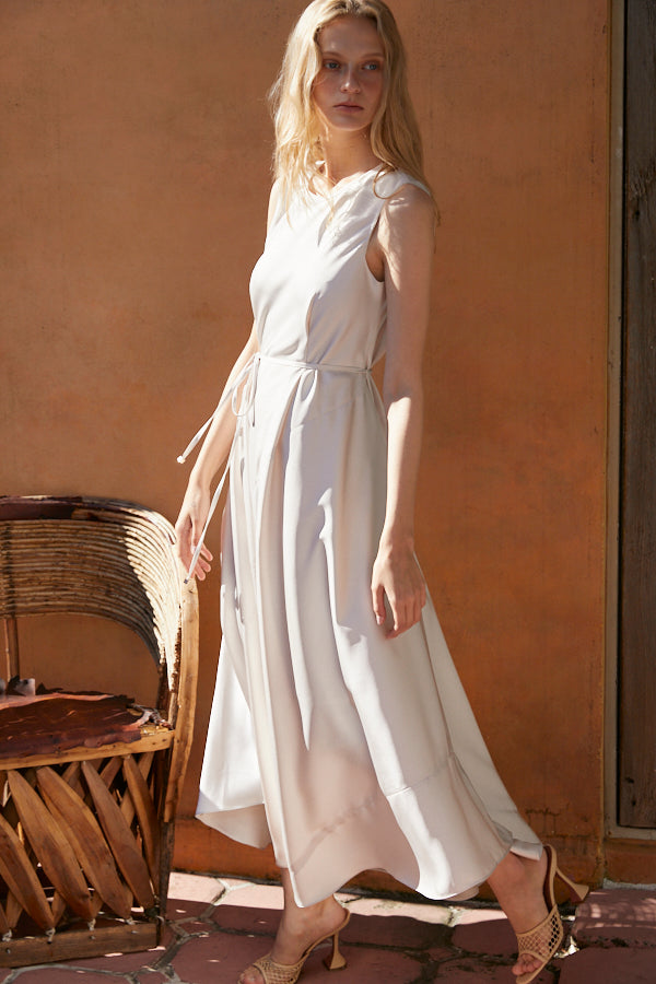 Ella Satin Long Dress <br> -ECU-