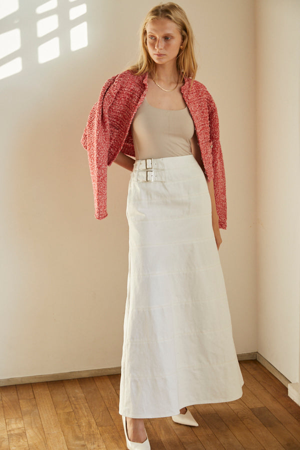 Liza Denim Skirt <br> -WHT-  S/M 2size