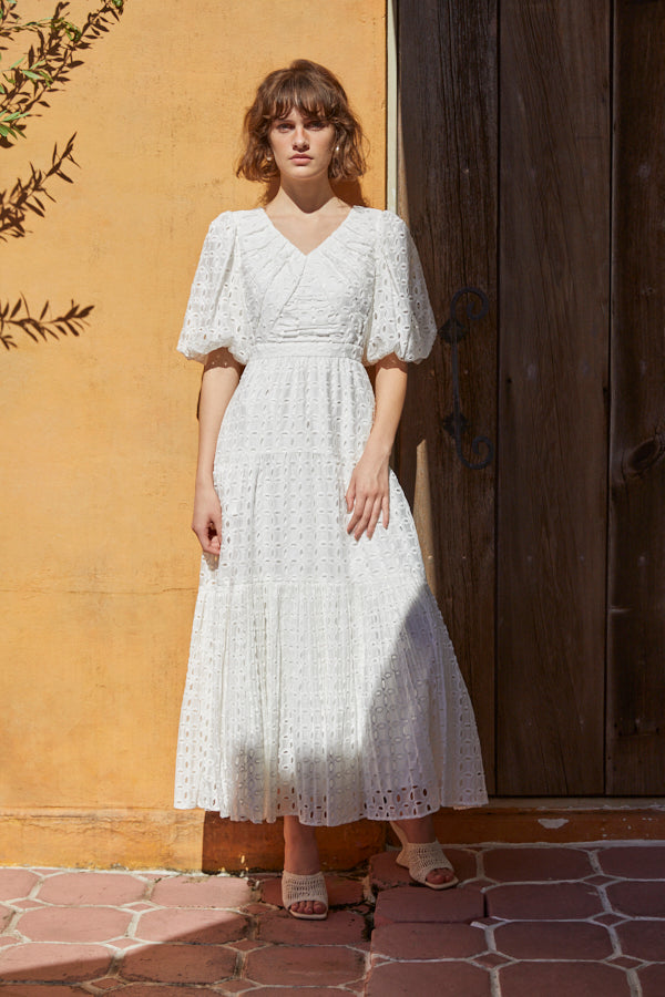 Eliana Lace Dress <br> -WHT-