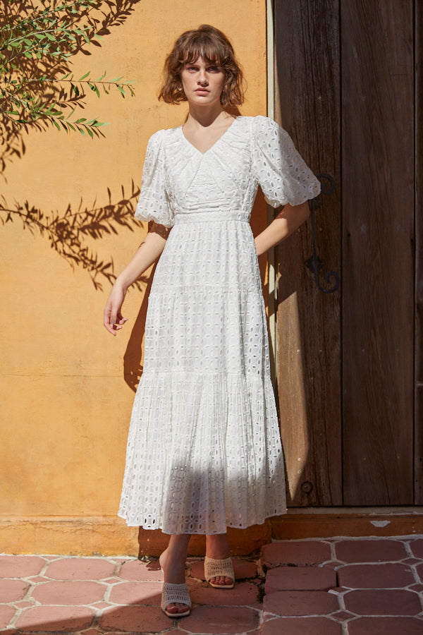 Eliana Lace Dress <br> -WHT-